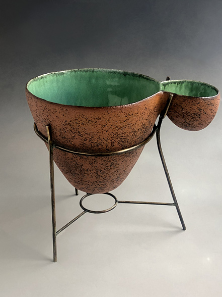 Brendan Adams nz ceramic art, terracotta gourd